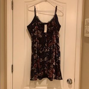 Navy blue floral dress